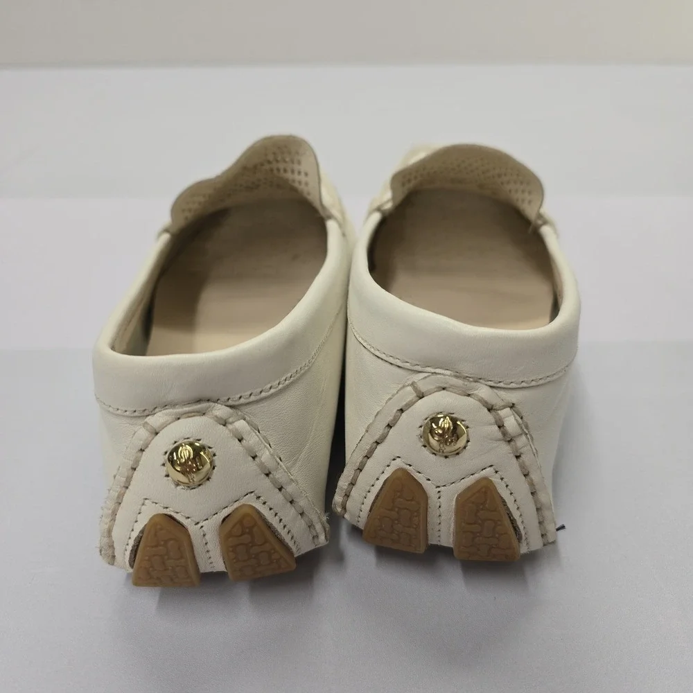 Cole Haan Womens Pinch Weekender Driver Loafers White Perforated Leather 8B - Picture 4 of 6